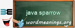 WordMeaning blackboard for java sparrow